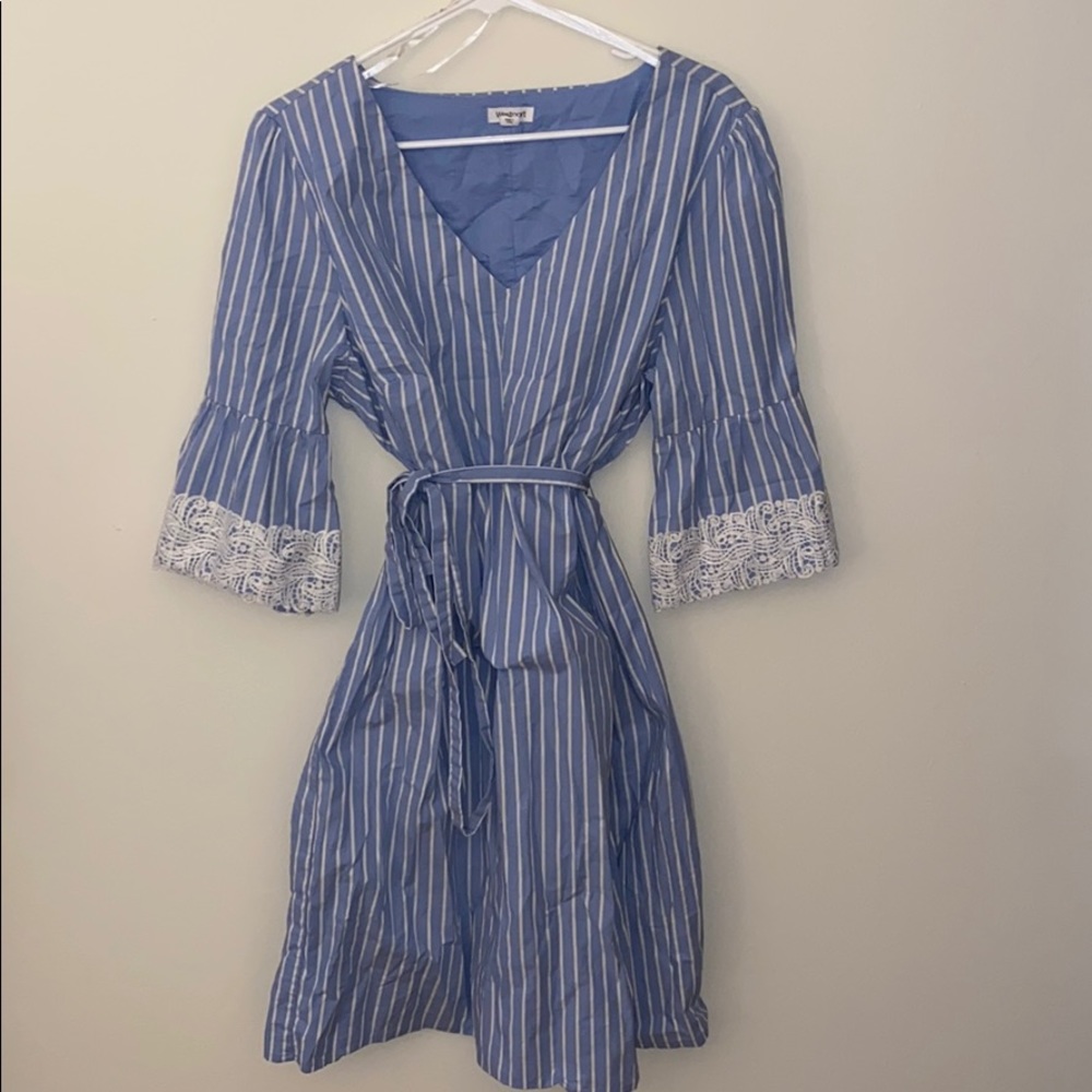 Blue linen dress